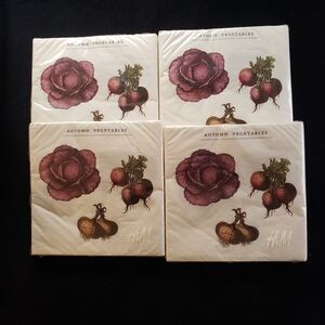 H&M Autumn Vegetables Napkins Lot Of 4 Packs Of 20